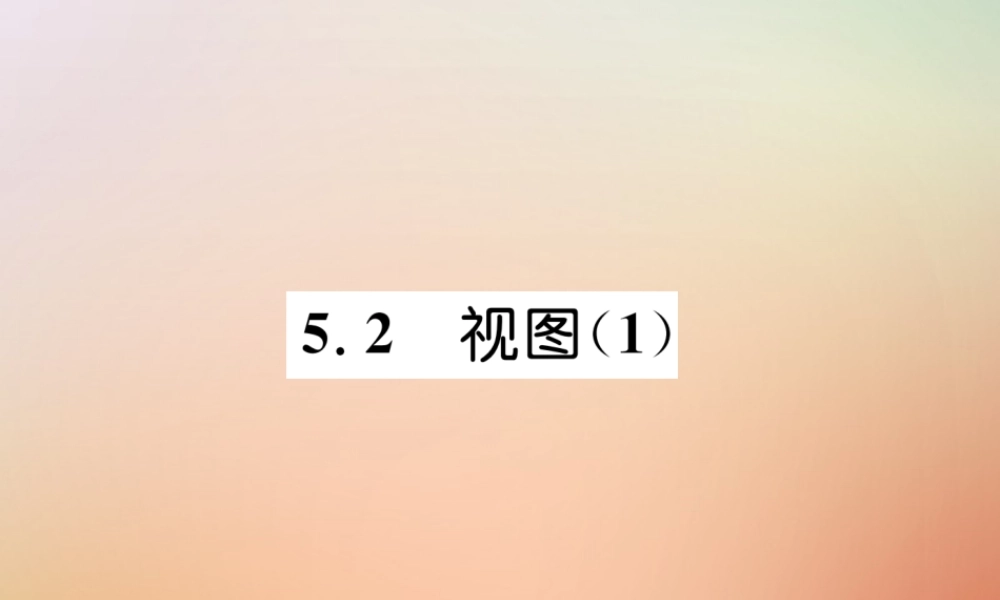九年级数学上册 第5章 投影与视图 52 视图(1)作业课件 (新版)北师大版 课件
