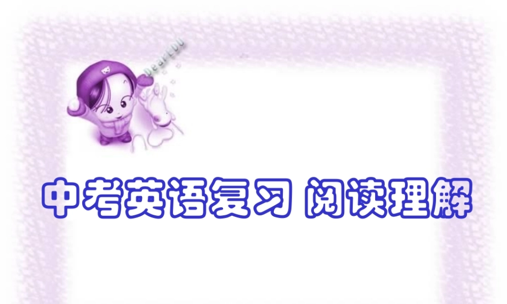 北京市中考英语复习 阅读理解 人教版 试题