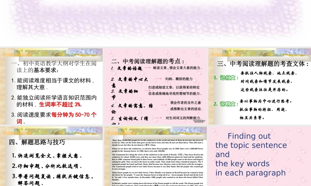 北京市中考英语复习 阅读理解 人教版 试题