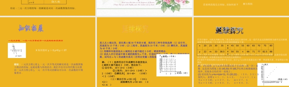 八年级数学上册 一次函数 复习课课件 北师大版 课件