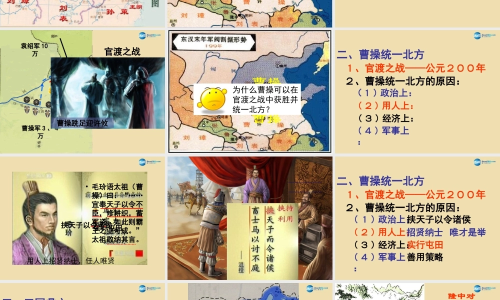 中考历史(三国鼎立)复习课件3 课件