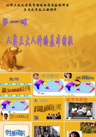 八年级历史下册 第22课(人类三大人种的基本特征)课件(一) 北师大版 课件