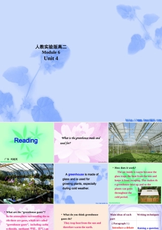 广东地区高二英语Module6 Unit4 Reading课件 人教实验版 课件