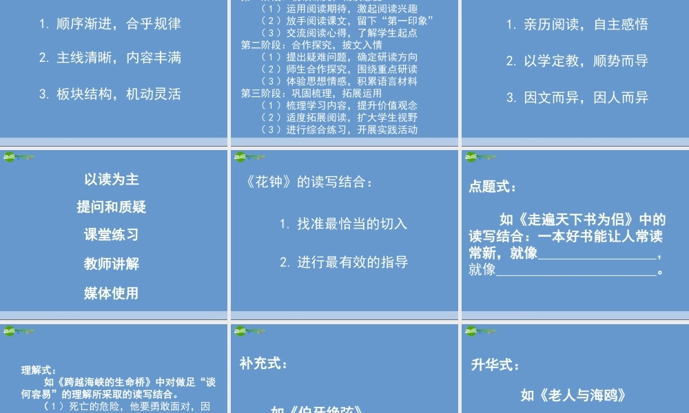 七年级语文上册 实施有效阅读教学三部曲课件 人教新课标版 课件