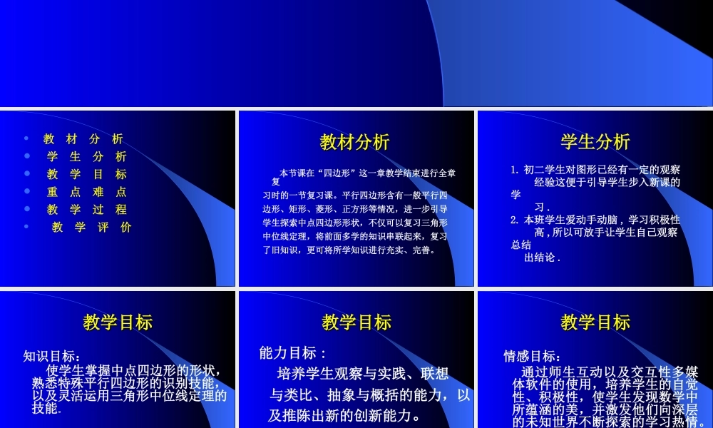 八年级数学四边形的中点和四边形形状讲座与分析课件