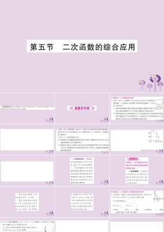 中考数学复习 第一轮 考点系统复习 第3章 函数 第5节 二次函数的综合应用导学课件