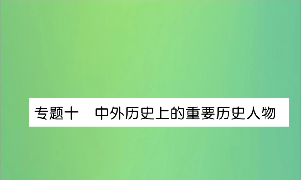 中考历史总复习 第二编 热点专题速查篇 专题10 中外历史上的重要历史人物(精讲)课件