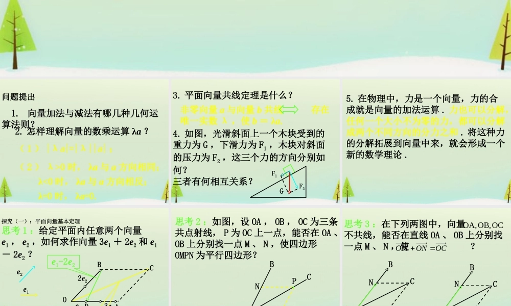 数学 2.3.1平面向量的基本定理及坐标表示(二) 课件 新人教A版必修4 课件