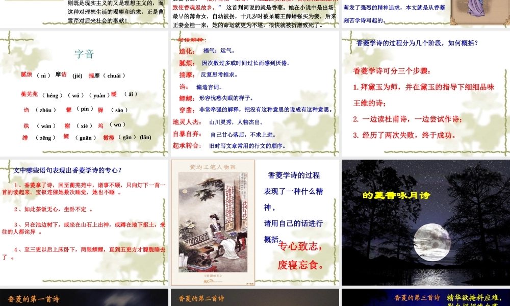 九年级语文香菱学诗 6课件新人教版 课件
