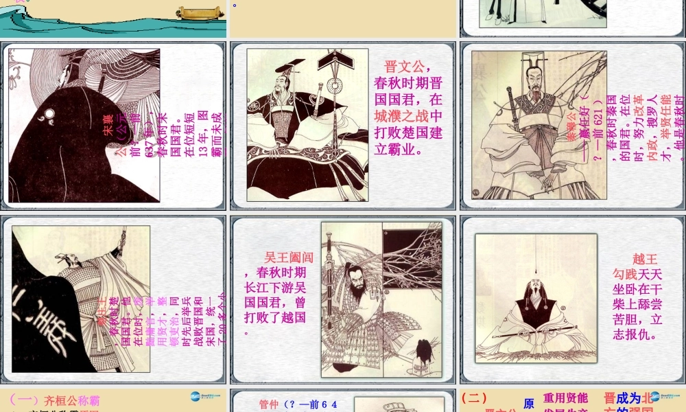 中考历史(春秋五霸与战国七雄)复习课件1 课件