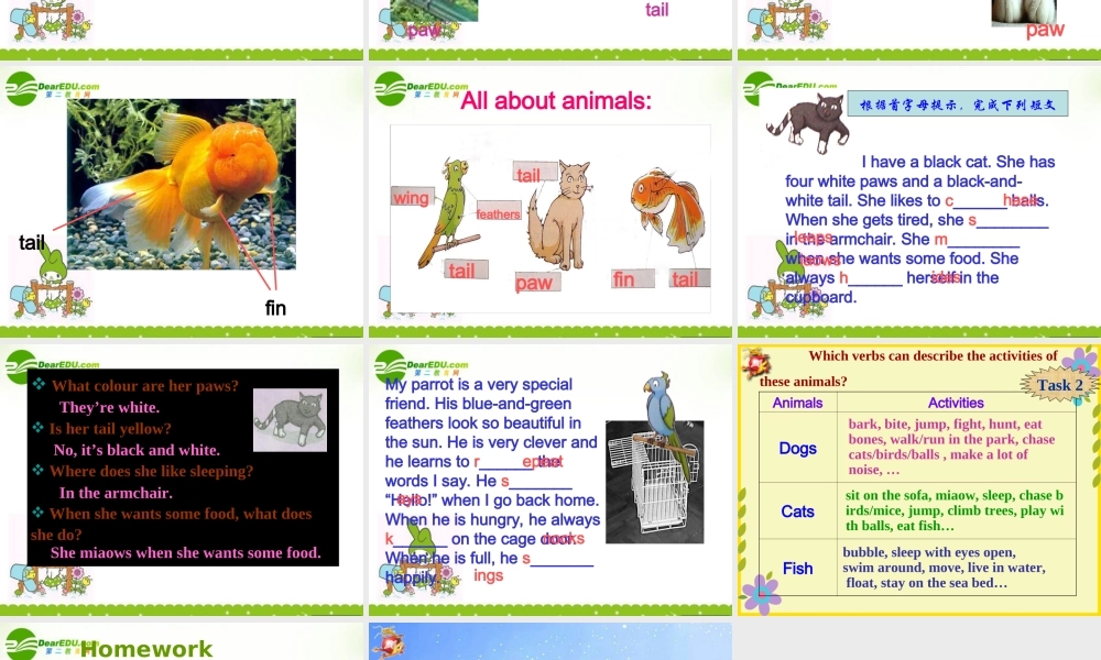 七年级英语下册：Unit 6 Pets Vocabulary课件(译林牛津版) 课件