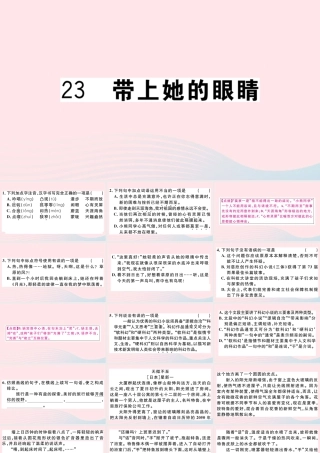 文下册 第六单元 23 带上她的眼睛习题课件 新人教版 课件