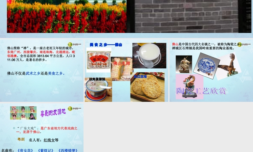 八年级地理下册(岭南热土—广东省)武术之乡-佛山市教学课件 湘教版 课件