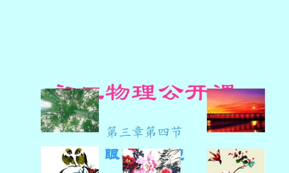 八年级物理下册 8.8(眼睛和眼镜)课件 北京课改版 课件