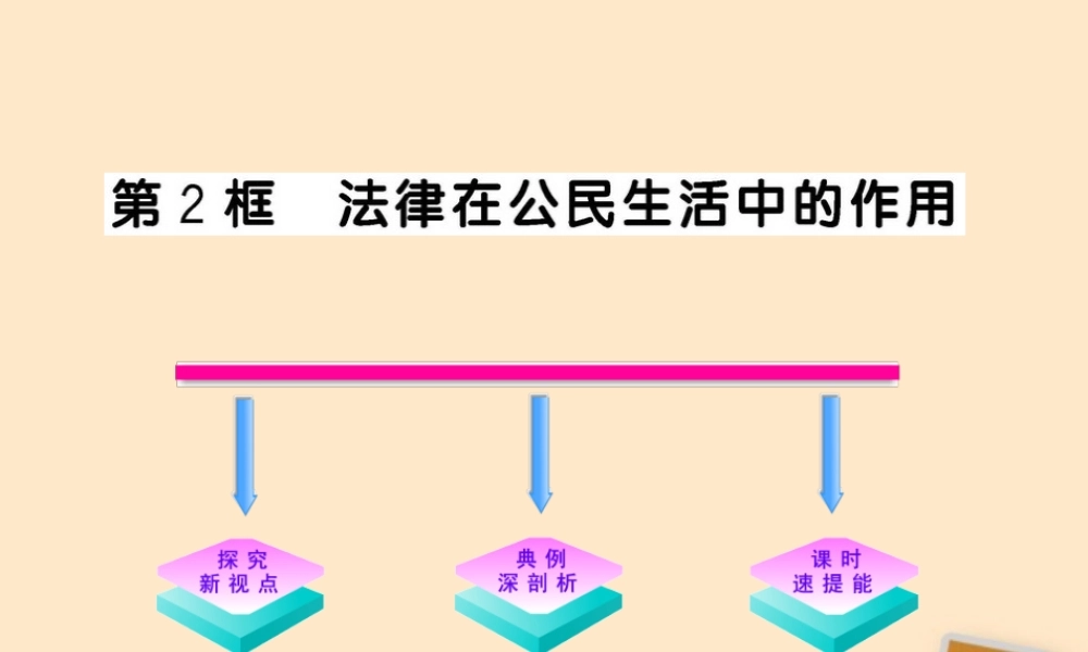 山东省10-11版八年级政治上册 4.7.2 法律在公民生活中的作用课件 人民版  课件