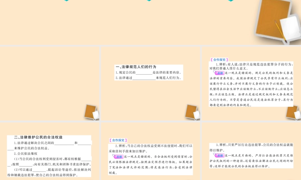 山东省10-11版八年级政治上册 4.7.2 法律在公民生活中的作用课件 人民版  课件
