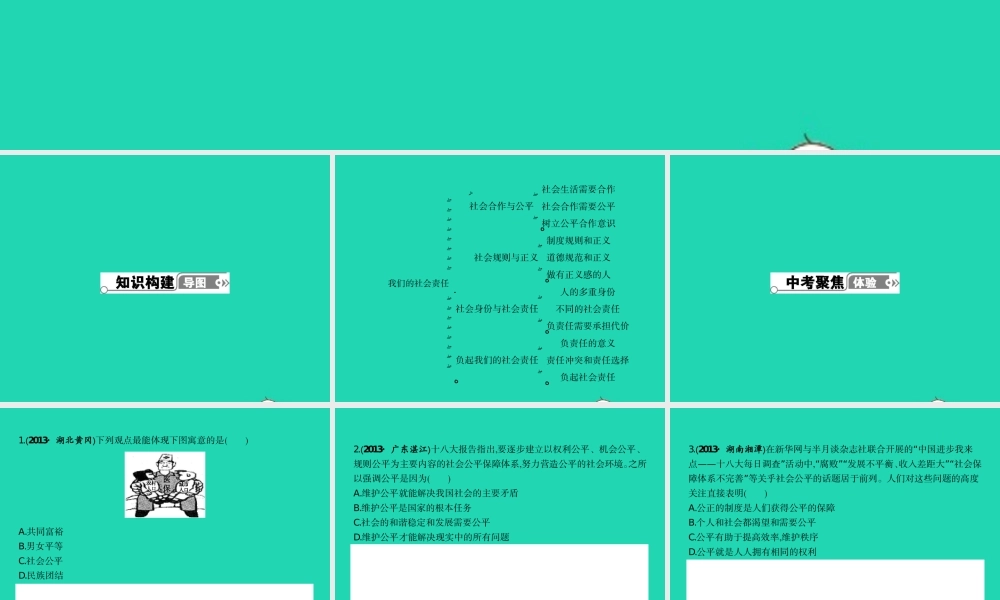 八年级政治下册 第八单元 我们的社会责任单元整合课件 粤教版 课件