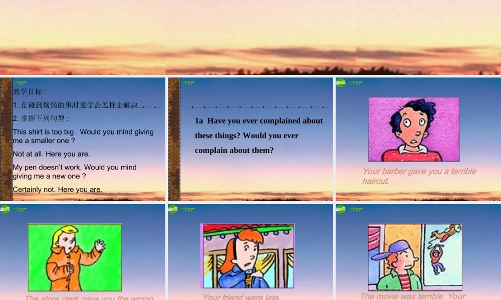 八年级英语下册 Unit 7Would you mind turning down the music Section B课件 人教新目标版 课件