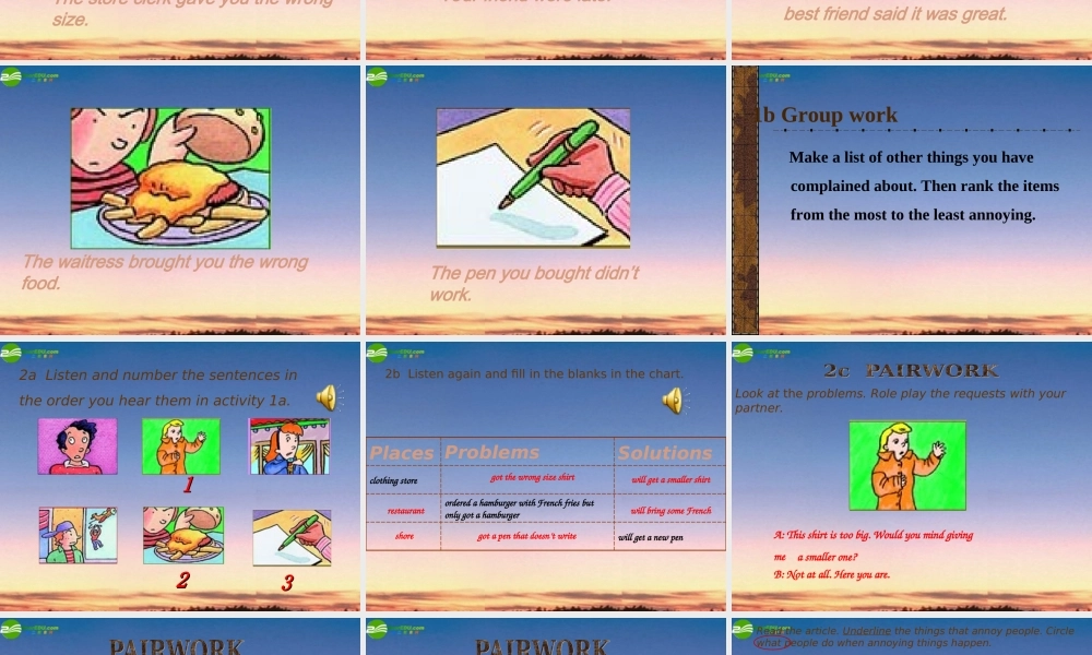 八年级英语下册 Unit 7Would you mind turning down the music Section B课件 人教新目标版 课件