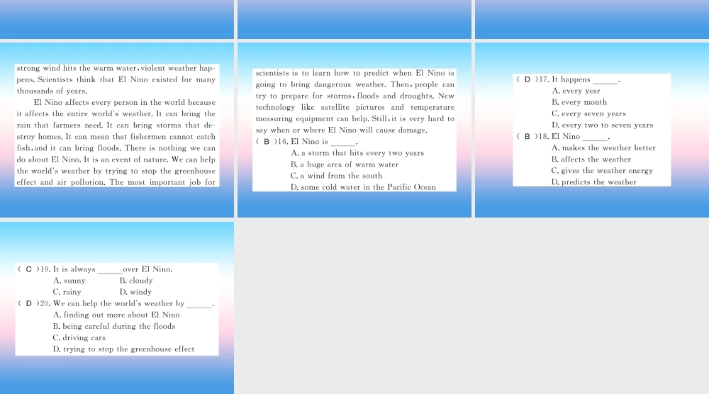 九年级英语上册 Unit 4 Stories and poems Lesson 23 The GiantⅡ习题课件 (新版)冀教版 课件