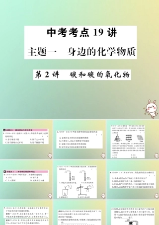 中考化学复习 主题一 身边的化学物质 第2讲 碳和碳的氧化物课件