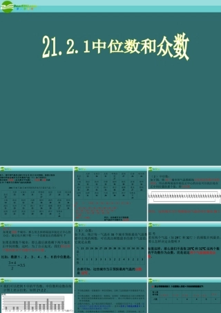 八年级数学下册 21-2(中位数与众数)课件 沪科版 课件