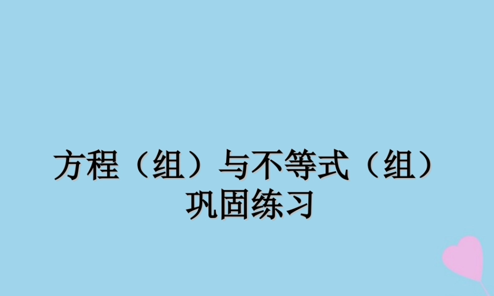 中考数学复习 专题 方程(组)与不等式(组)巩固练习课件