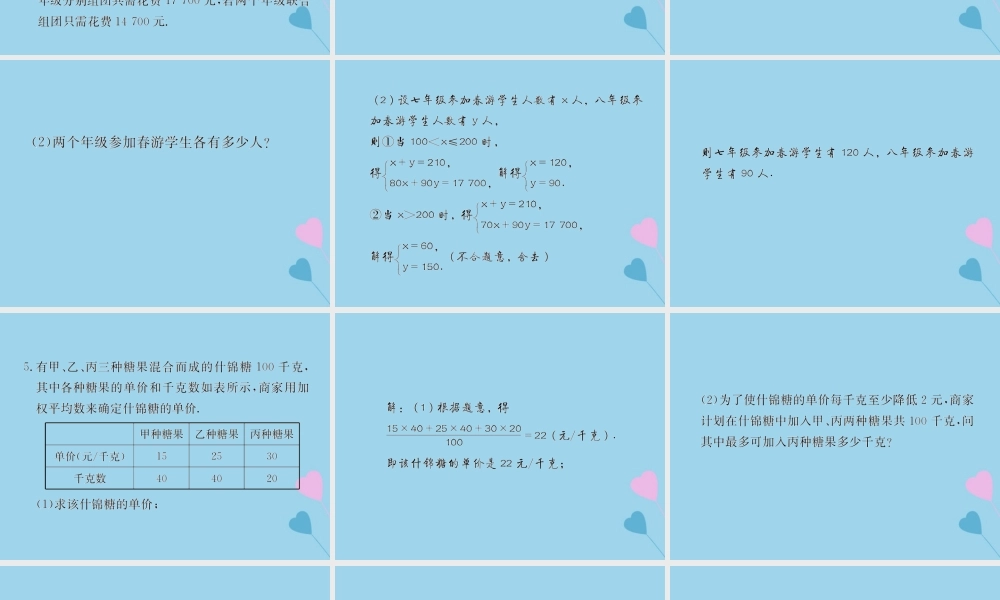 中考数学复习 专题 方程(组)与不等式(组)巩固练习课件