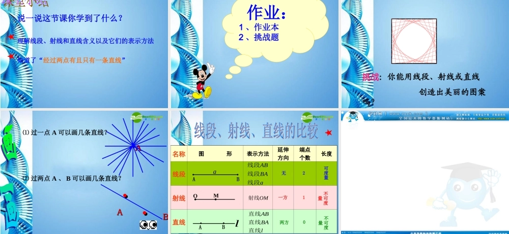 初中七年级数学上册 7.2(线段、射线和直线)课件 浙教版 课件