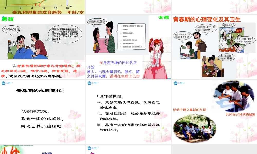 中学七年级生物下册 第一章 第三节 青春期课件 (新版)新人教版 课件