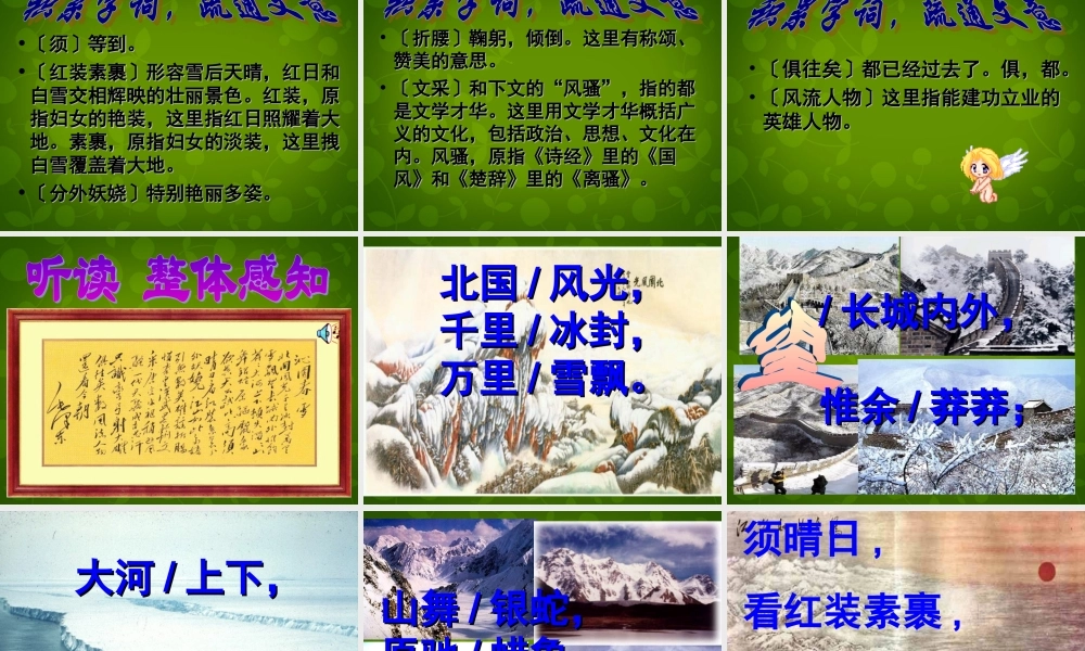 九年级语文上册 1 沁园春 雪课件1 新人教版 课件