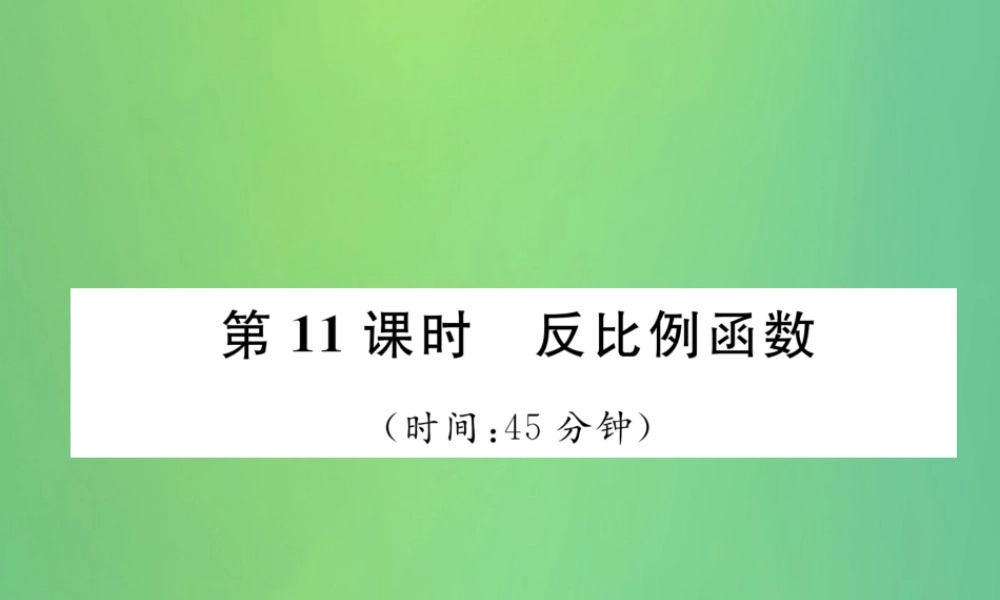 中考数学复习 第3章 函数及其图象 第11课时 反比例函数(精练)课件