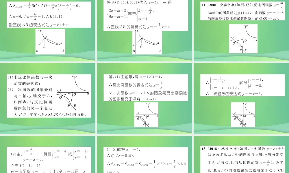 中考数学复习 第3章 函数及其图象 第11课时 反比例函数(精练)课件