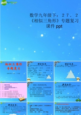 九年级数学上册 272(相似三角形)专题复习课件 人教新课标版 课件