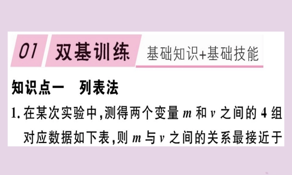 八年级数学下册 第十九章(一次函数)19.1 变量与函数 19.1.2.2 函数的表示法习题课件 (新版)新人教版 课件