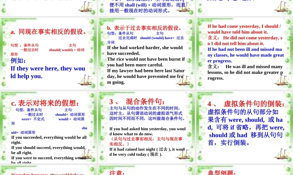 九年级英语 中考语法-虚拟语气复习课件