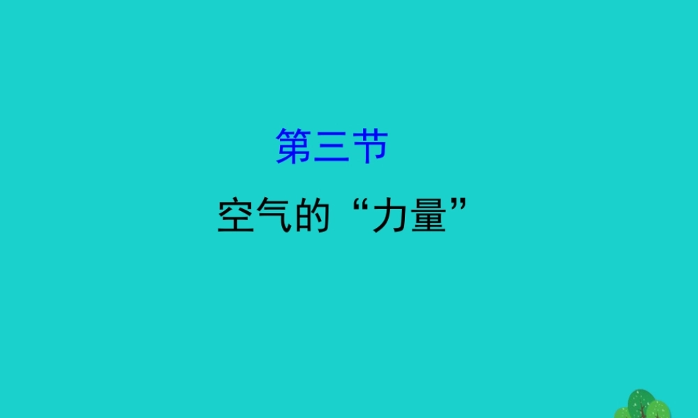 八年级物理全册 第八章 第三节空气的力量习题课件 (新版)沪科版 课件