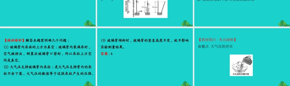 八年级物理全册 第八章 第三节空气的力量习题课件 (新版)沪科版 课件