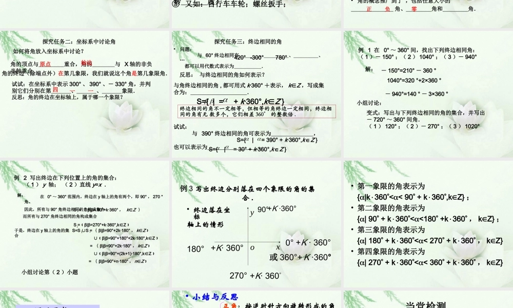 中学高一数学(任意角)课件