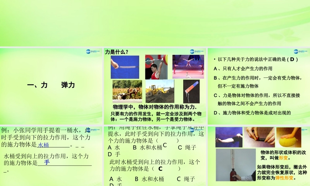 八年级物理下册 8.1 力 弹力课件 (新版)苏科版 课件