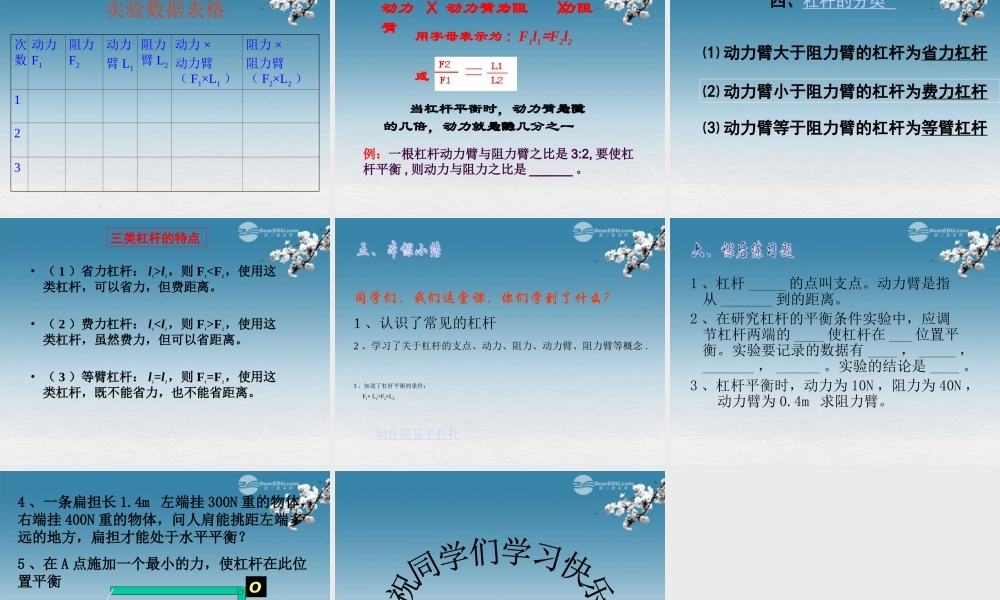 九年级物理全册(134 杠杆)课件 新人教版 课件