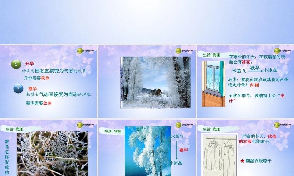 八年级物理上册 3.4 升华和凝华课件 新人教版 课件