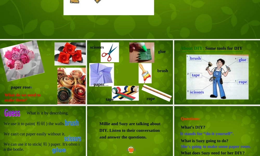 八年级英语上册 Unit 4 Do it yourself Welcome to the Unit课件 (新版)牛津版 课件