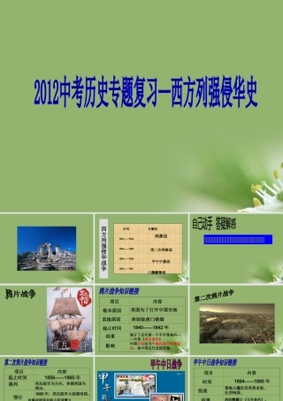 中考历史专题复习 西方列强侵华史课件
