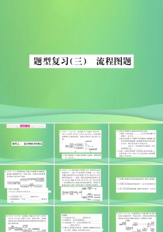 中考化学总复习 中考6大题型轻松搞定 题型复习(三)流程图之二 混合物成分的确定课件