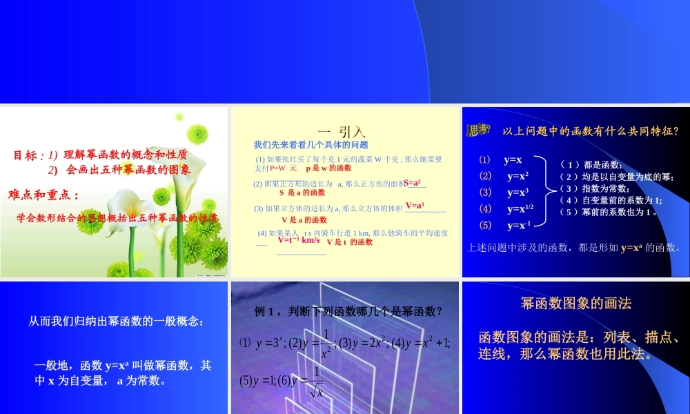广东省信宜高一数学幂函数资料[原创]人教版 课件