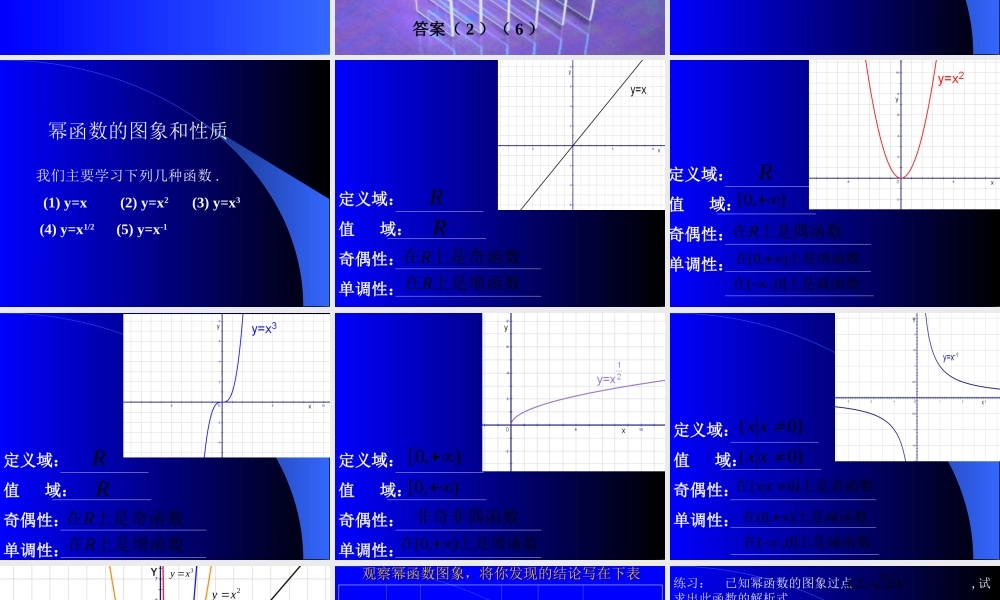 广东省信宜高一数学幂函数资料[原创]人教版 课件