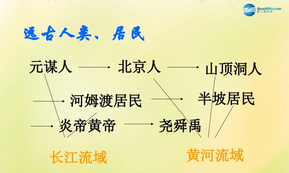 中考历史一轮复习 七上 第一单元 中华文明的起源课件 新人教版 课件