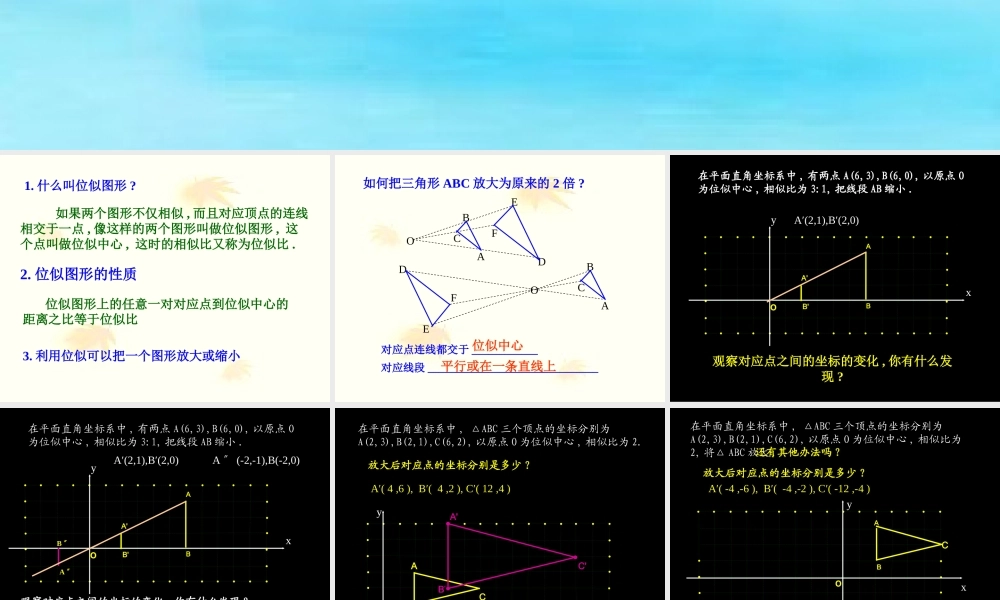 九年级数学下第二十七章位似第2课时课件