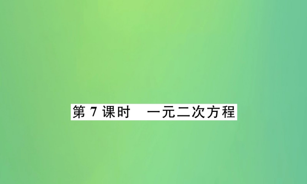 中考数学复习 第2章 方程(组)与不等式(组)第7课时 一元二次方程(精讲)课件